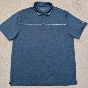 Under Armour‎ The Playoff Polo Shirt Men's XL Blue Performance Golf Stretch